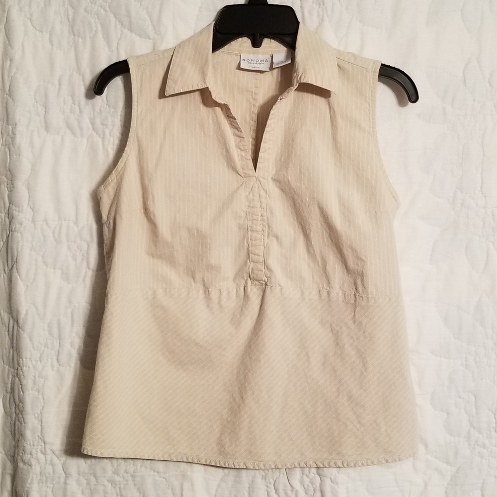 2/$10 Pinstriped Cotton/Spandex Top w/side zipper!